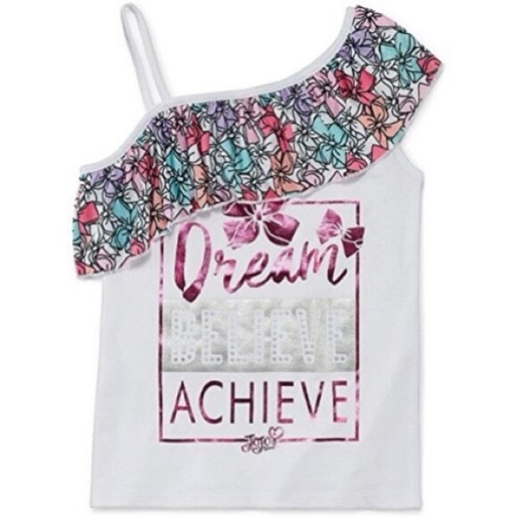 Jojo Siwa X Nickelodeon | Ruffle Collar Bow Tank Top | Size 10/12 - Picture 1 of 7